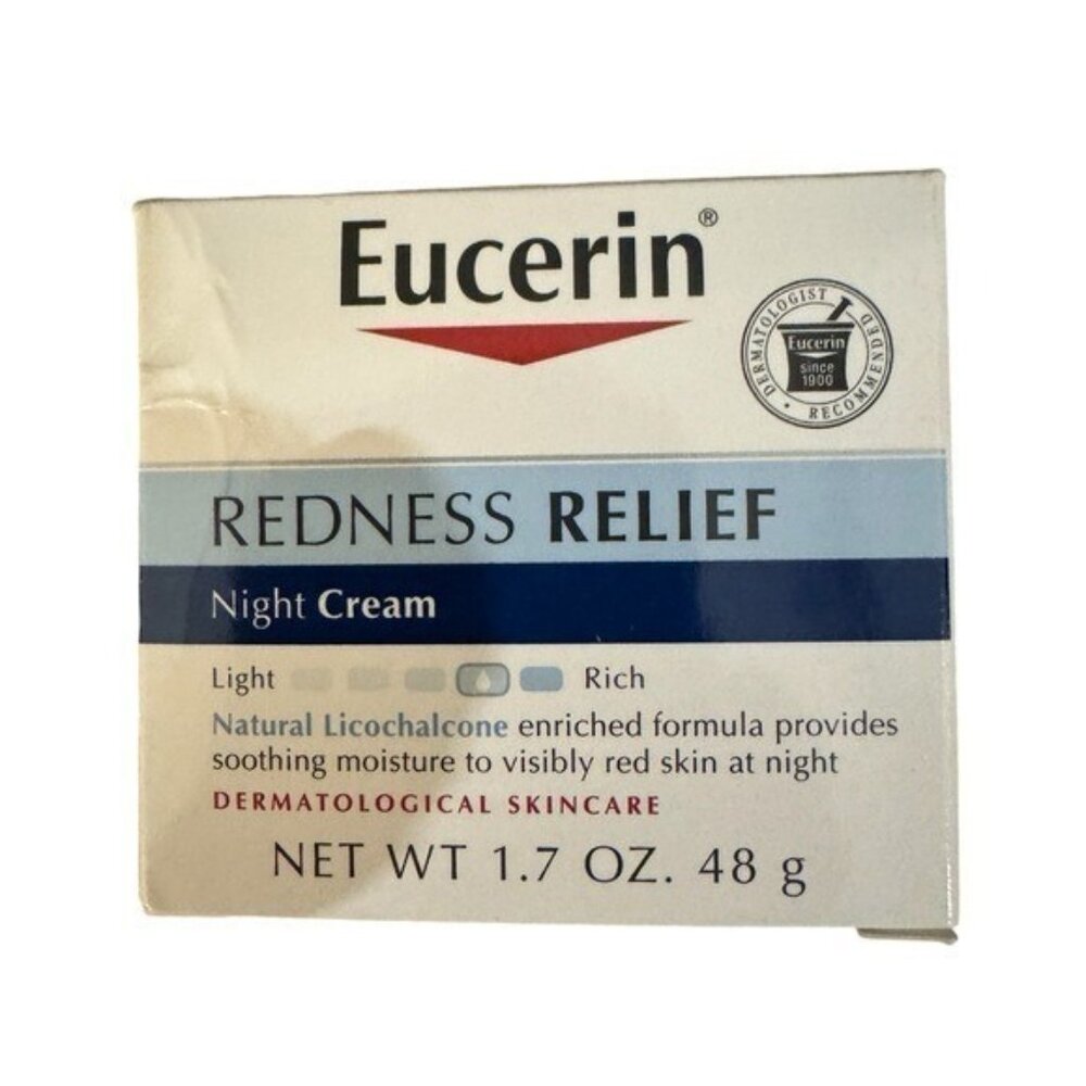 2 x Eucerin Redness Relief Night Cream Natural Licochalcone 1.7 oz